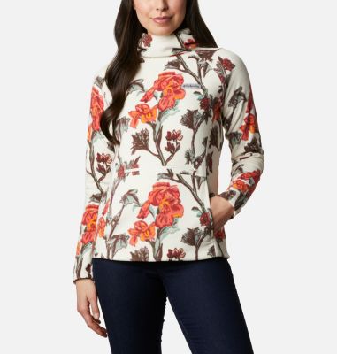 Pile con cappuccio Ali Peak da donna Ali Peak&trade; Hooded Fleece | 010 | L, Chalk Botanica Print, front