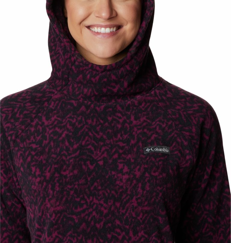 Women's Ali Peak Hooded Fleece, Color: Marionberry Terrain Print, image 4