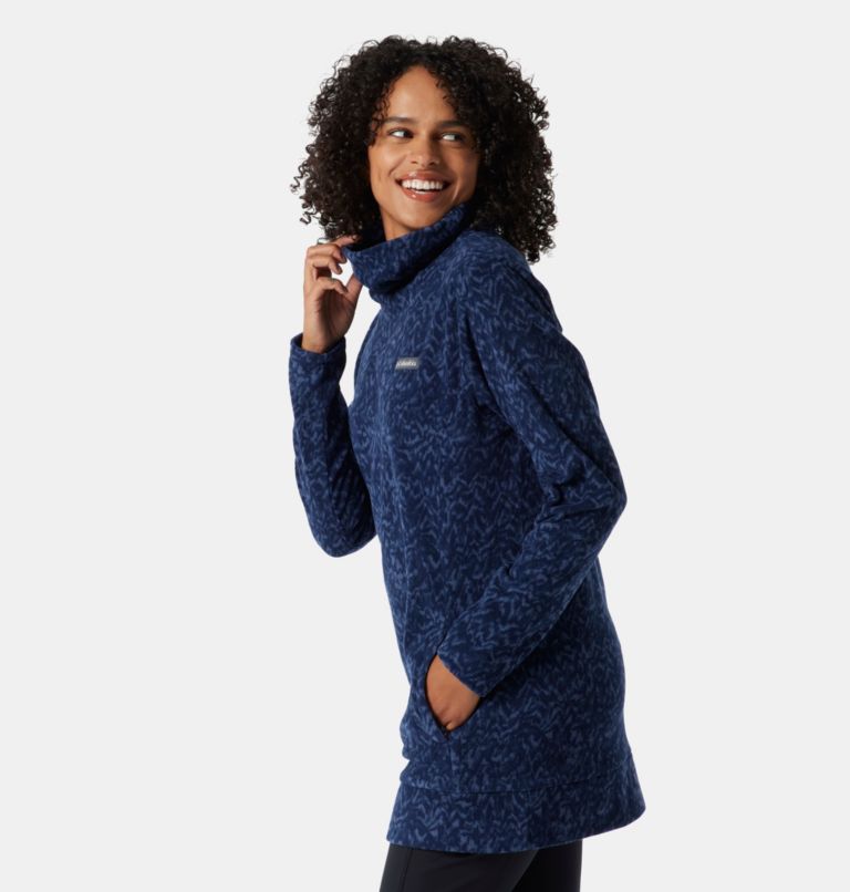 Thumbnail: Women's Ali Peak Fleece Tunic, Color: Nocturnal Terrain Print, image 3