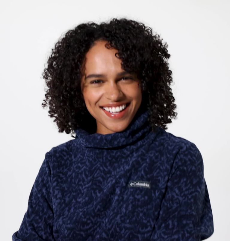Women's Ali Peak Fleece Tunic, Color: Nocturnal Terrain Print