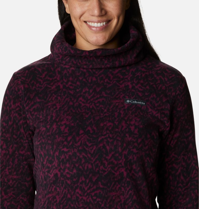 Women's Ali Peak Fleece Tunic, Color: Marionberry Terrain Print, image 4