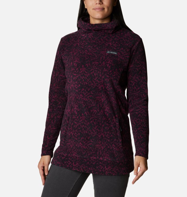 Ali Peak Fleece Tunic | 616 | S, Color: Marionberry Terrain Print, image 5