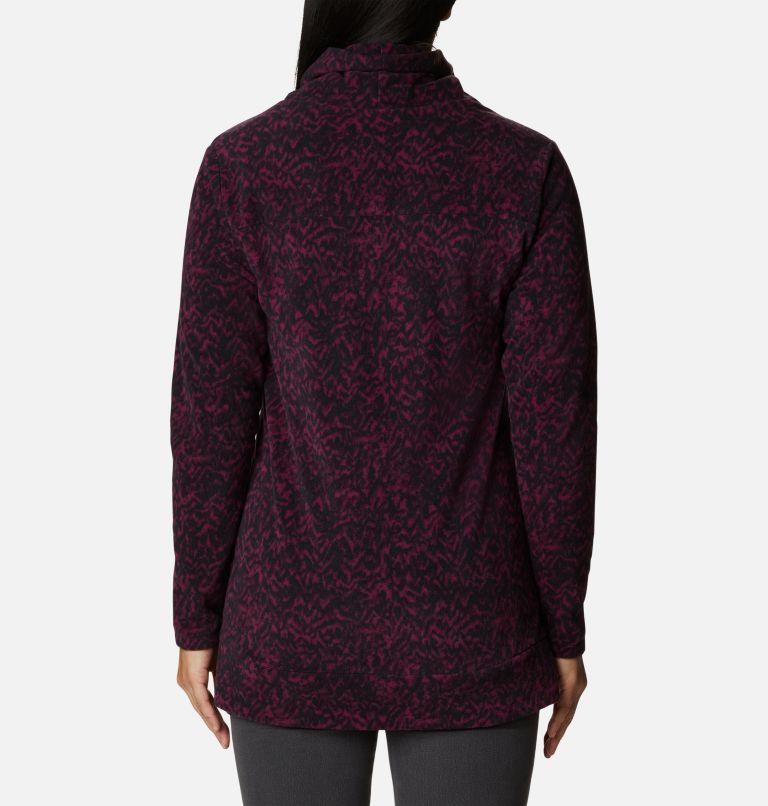 Women's Ali Peak Fleece Tunic, Color: Marionberry Terrain Print, image 2