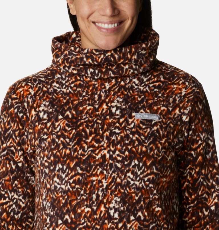 Thumbnail: Women's Ali Peak Fleece Tunic, Color: Warm Copper Terrain Print, image 4