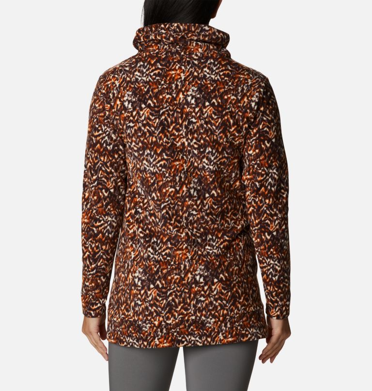 Thumbnail: Women's Ali Peak Fleece Tunic, Color: Warm Copper Terrain Print, image 2