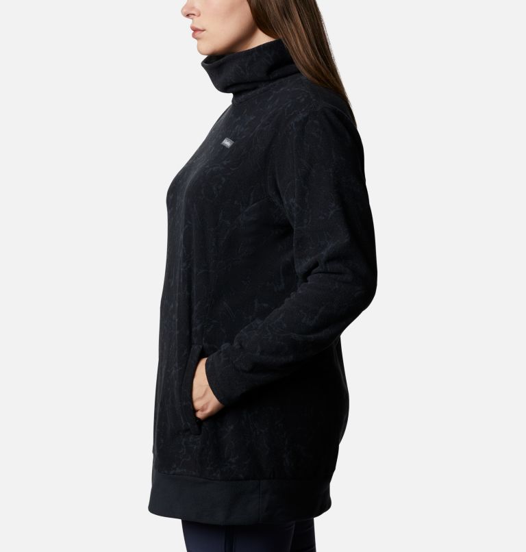 Women's Ali Peak Fleece Tunic - Plus Size, Color: Black, Brush Floral Print, image 3