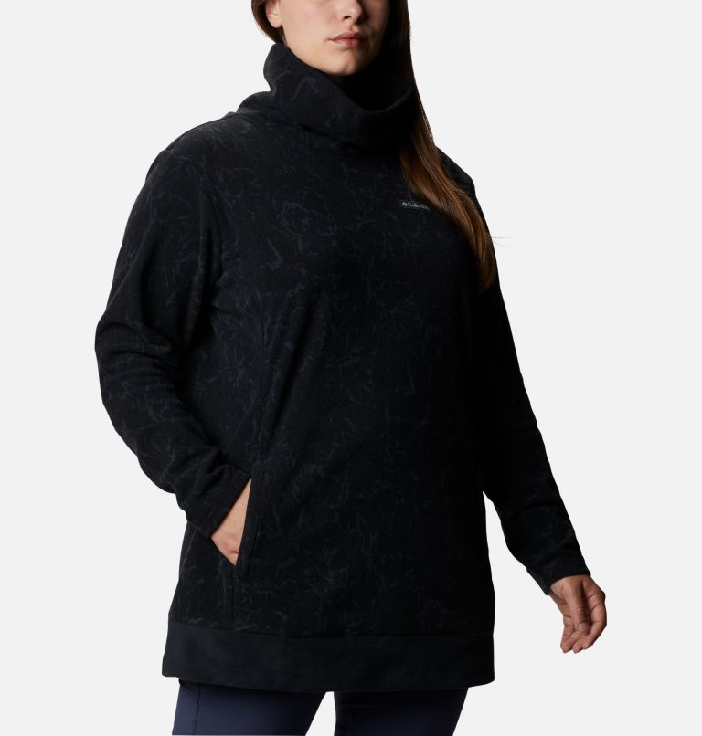 Women's Ali Peak Fleece Tunic - Plus Size, Color: Black, Brush Floral Print, image 5