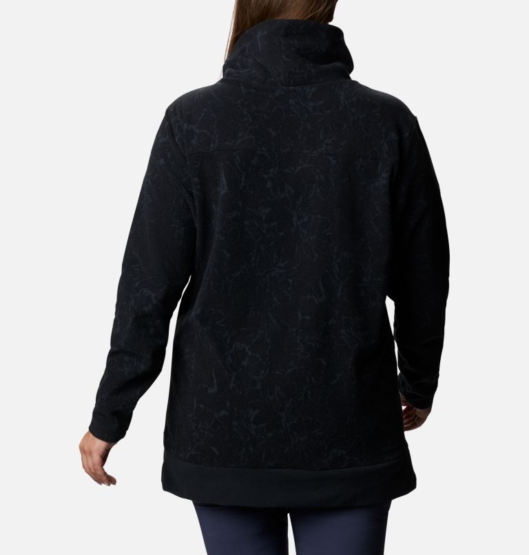 Women's Ali Peak Fleece Tunic - Plus Size, Color: Black, Brush Floral Print, image 2