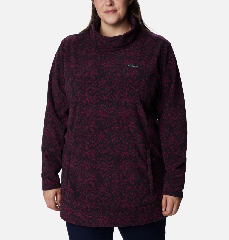 Women's Ali Peak Fleece Tunic - Plus Size, Color: Marionberry Terrain Print, image 5