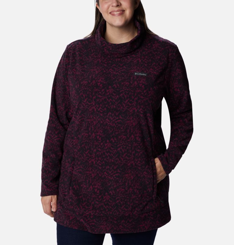 Women's Ali Peak Fleece Tunic - Plus Size, Color: Marionberry Terrain Print, image 1