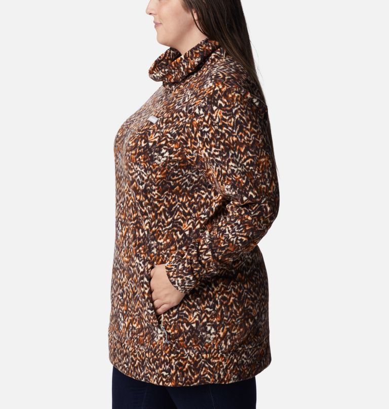Women's Ali Peak Fleece Tunic - Plus Size, Color: Warm Copper Terrain Print, image 3