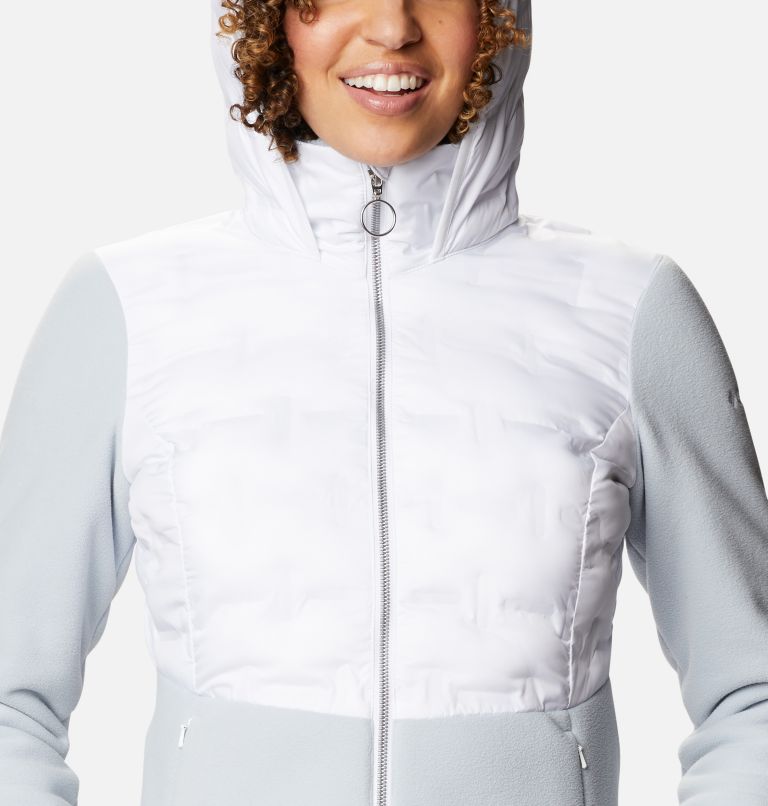 Women's Delta Ridge Hybrid Fleece, Color: Cirrus Grey, White