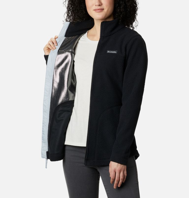 Manteau à fermeture éclair en Sherpa Northern Reach pour femme, Color: Black, image 5