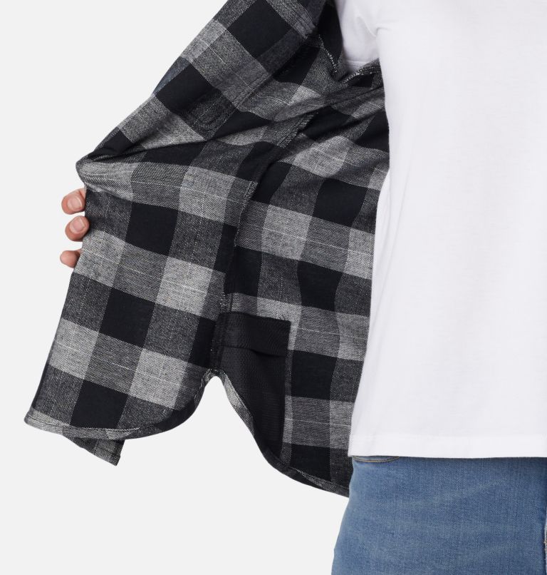 Thumbnail: Women's Pine Street Stretch Flannel, Color: Black Twill, image 5