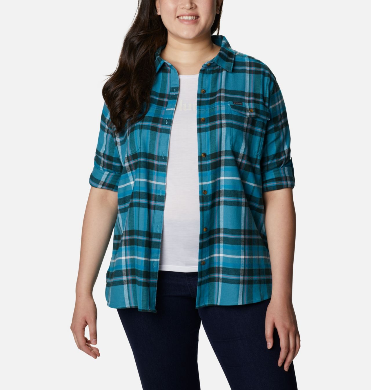 Women's Pine Street™ Stretch Flannel - Plus Size 6