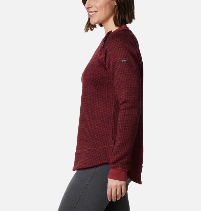 Chandail Chillin pour femme, Color: Marsala Red Houndstooth, image 3