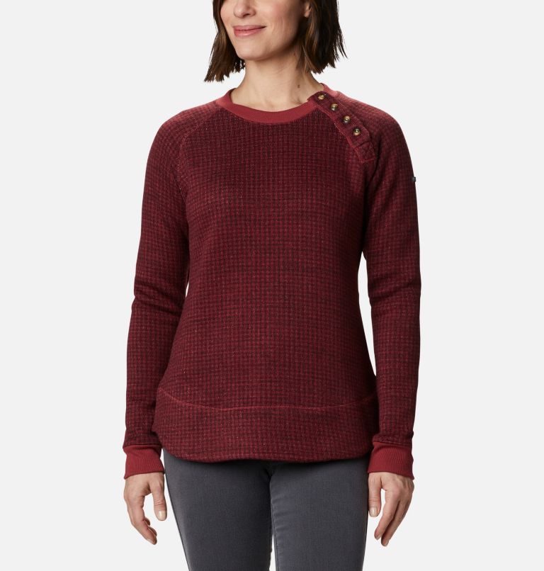Chandail Chillin pour femme, Color: Marsala Red Houndstooth, image 1