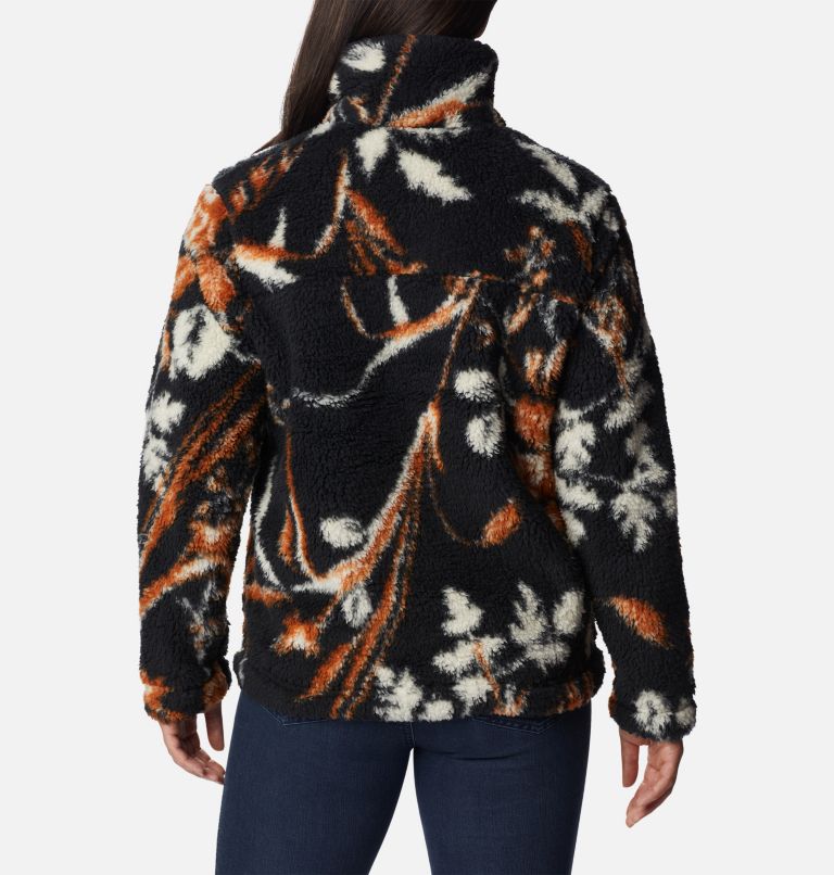 Thumbnail: Manteau à fermeture éclair en Sherpa Winter Pass pour femme, Color: Black Fallgrass Print, image 2