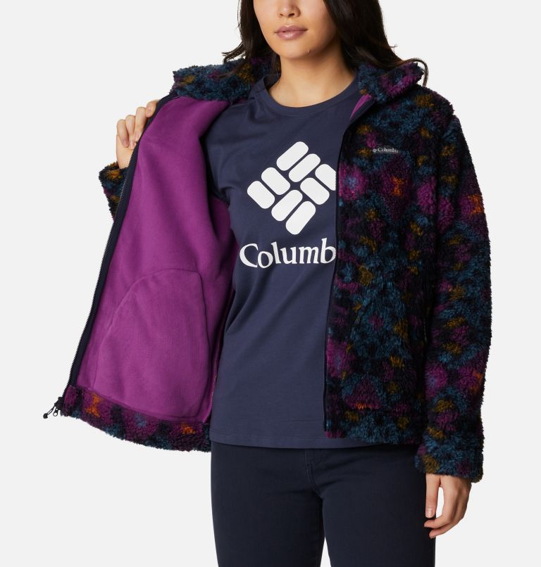 Manteau à fermeture éclair en Sherpa Winter Pass pour femme, Color: Plum Blanket Print, image 5