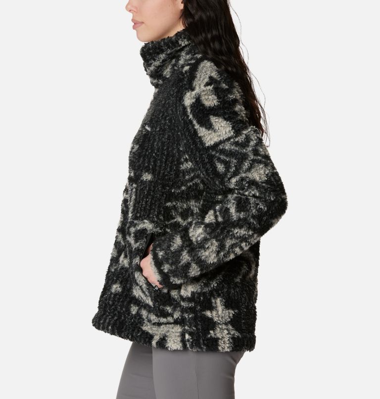 Women's Winter Pass Sherpa Jacket, Color: Black Passages, image 3