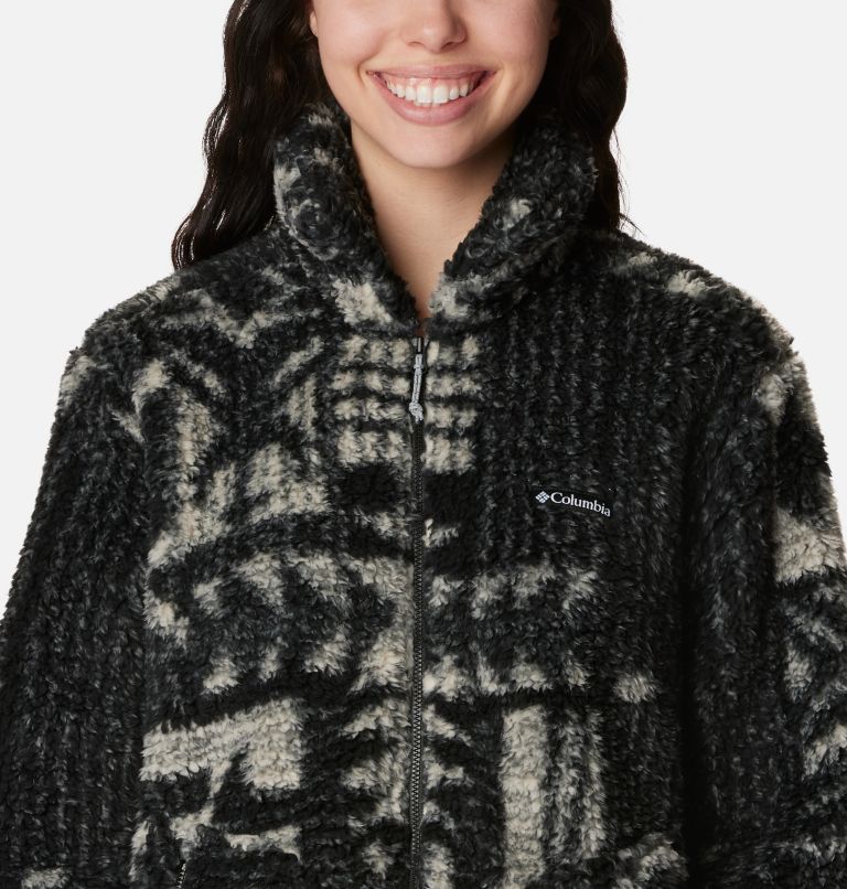 Women's Winter Pass Sherpa Jacket, Color: Black Passages, image 4