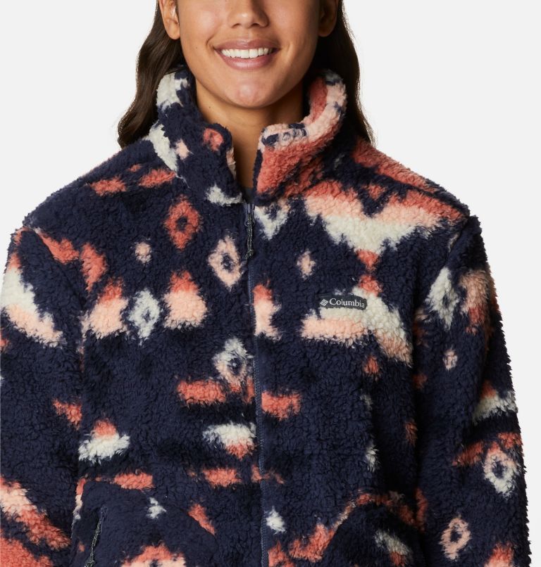 Thumbnail: Women's Winter Pass Sherpa Jacket, Color: Nocturnal Rocky Mt Print, image 4