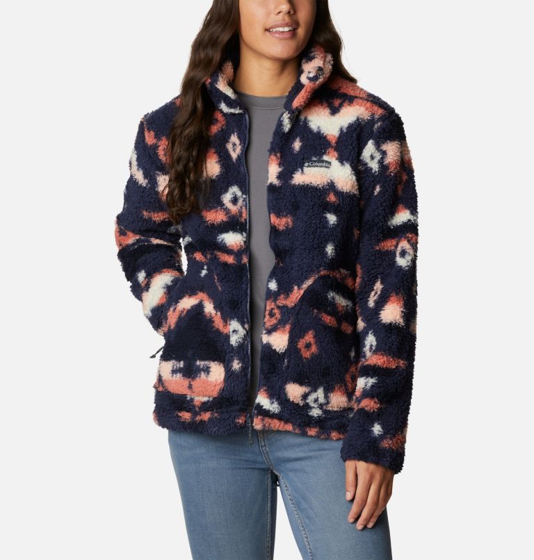 Women's Winter Pass Sherpa Jacket, Color: Nocturnal Rocky Mt Print, image 6