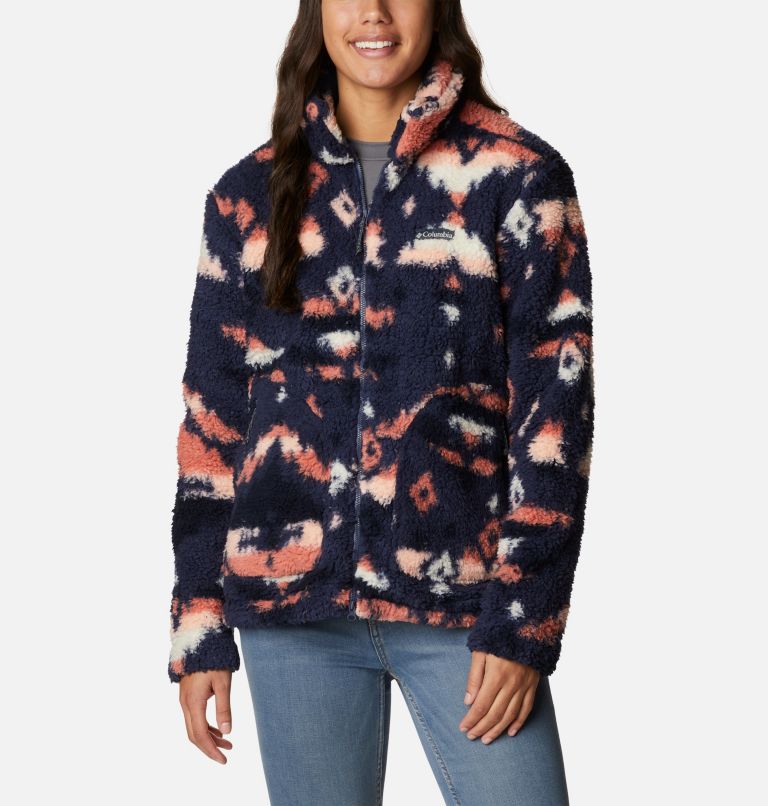 Women's Winter Pass Sherpa Jacket, Color: Nocturnal Rocky Mt Print, image 1
