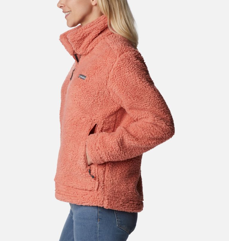 Women's Winter Pass Sherpa Jacket, Color: Dark Coral, image 3