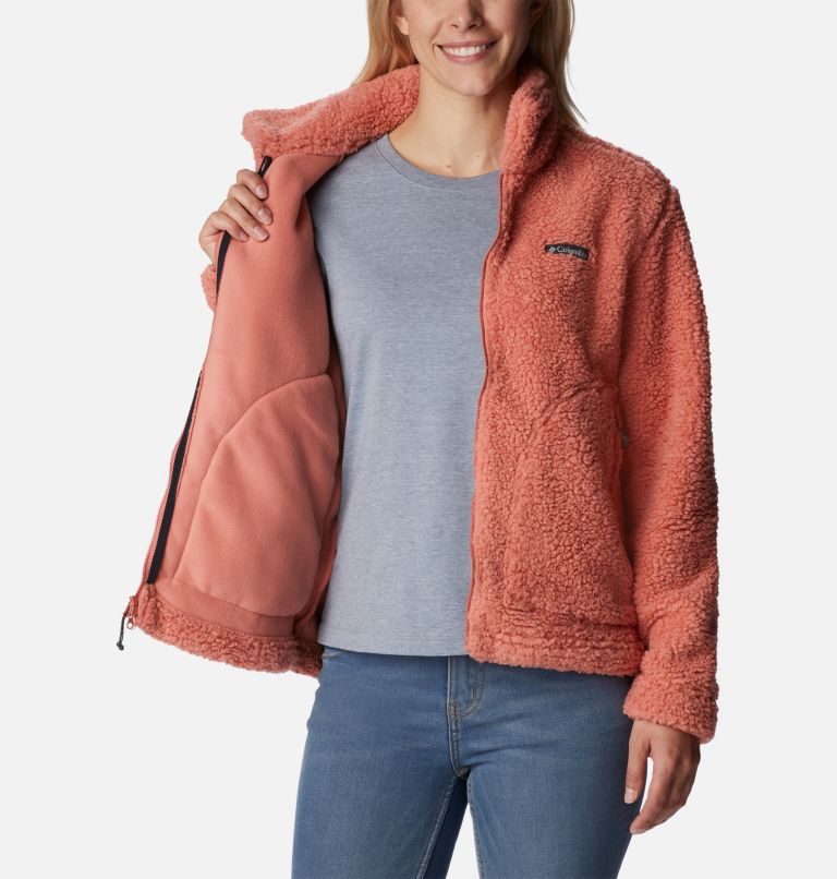 Thumbnail: Women's Winter Pass Sherpa Jacket, Color: Dark Coral, image 5