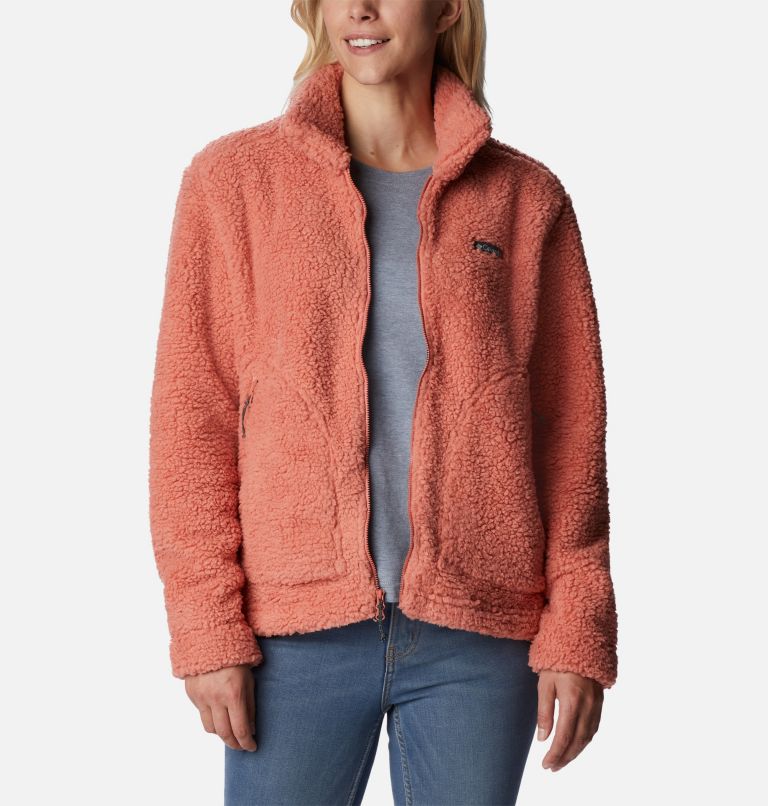 Women's Winter Pass Sherpa Jacket, Color: Dark Coral, image 6