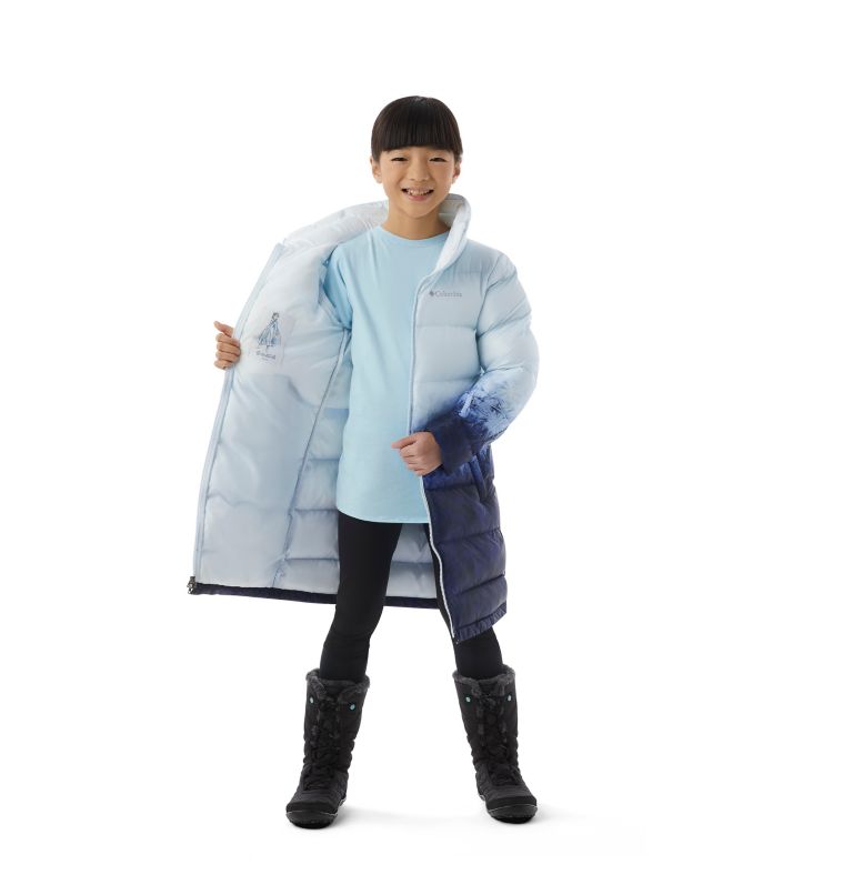 Girls' Disney Elsa Long Puffer Jacket, Color: Aristocrat Elsa Tundra Ombre, image 4