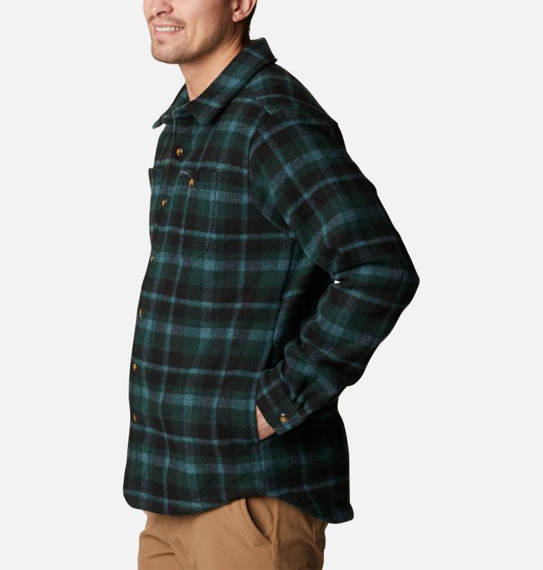 Men's Windward Rugged Shirt Jacket, Color: Spruce Stair Step Check, image 3
