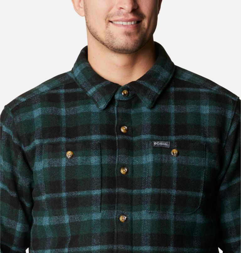 Men's Windward Rugged Shirt Jacket, Color: Spruce Stair Step Check, image 4