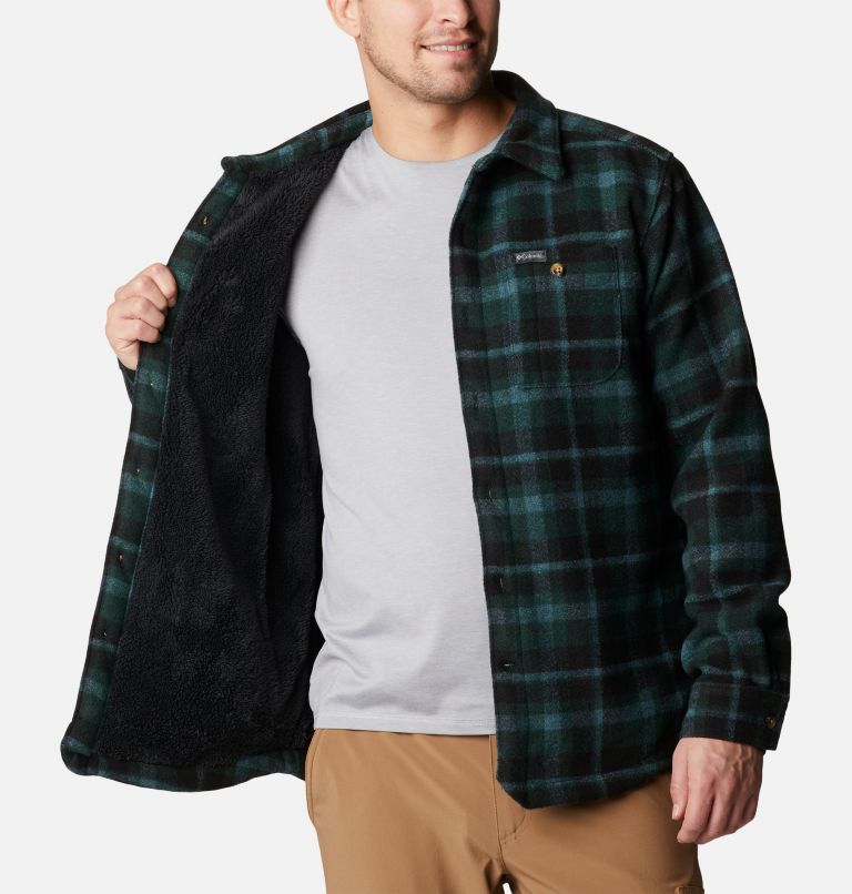 Men's Windward Rugged Shirt Jacket, Color: Spruce Stair Step Check, image 5
