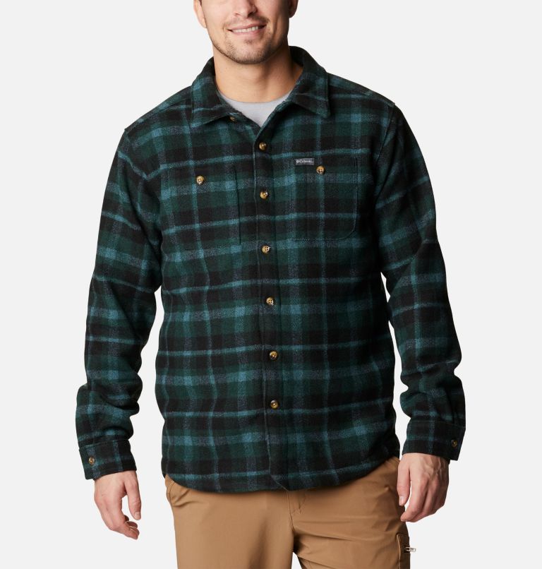 Men's Windward Rugged Shirt Jacket, Color: Spruce Stair Step Check, image 1