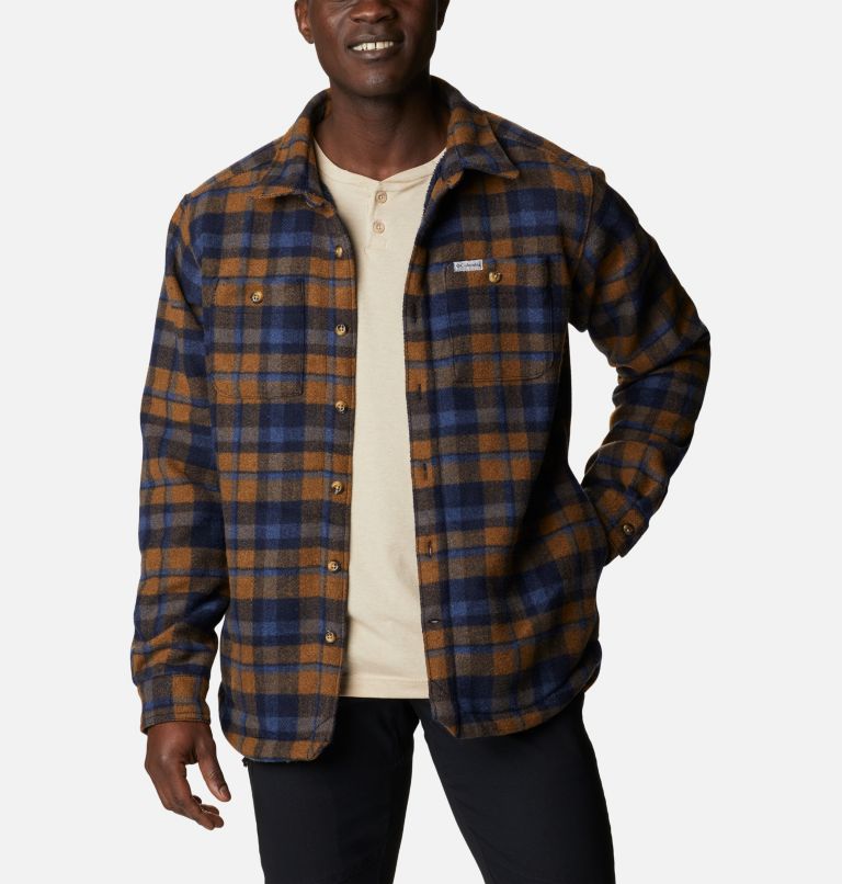 Men's Windward Rugged Shirt Jacket, Color: Collegiate Navy Stair Step Check, image 7