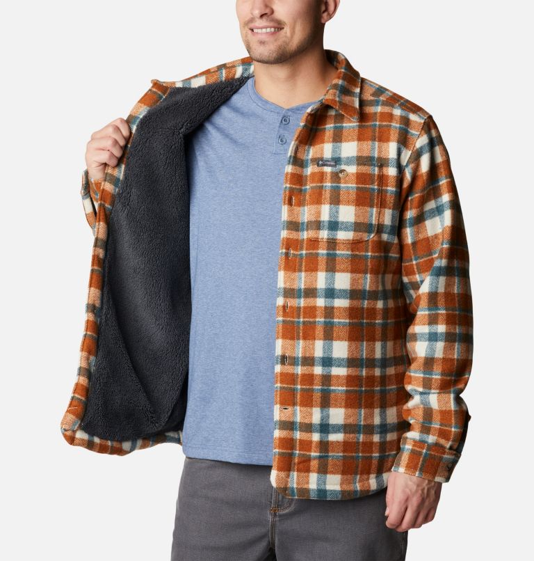 Men's Windward Rugged Shirt Jacket, Color: Warm Copper Stair Step Check, image 5