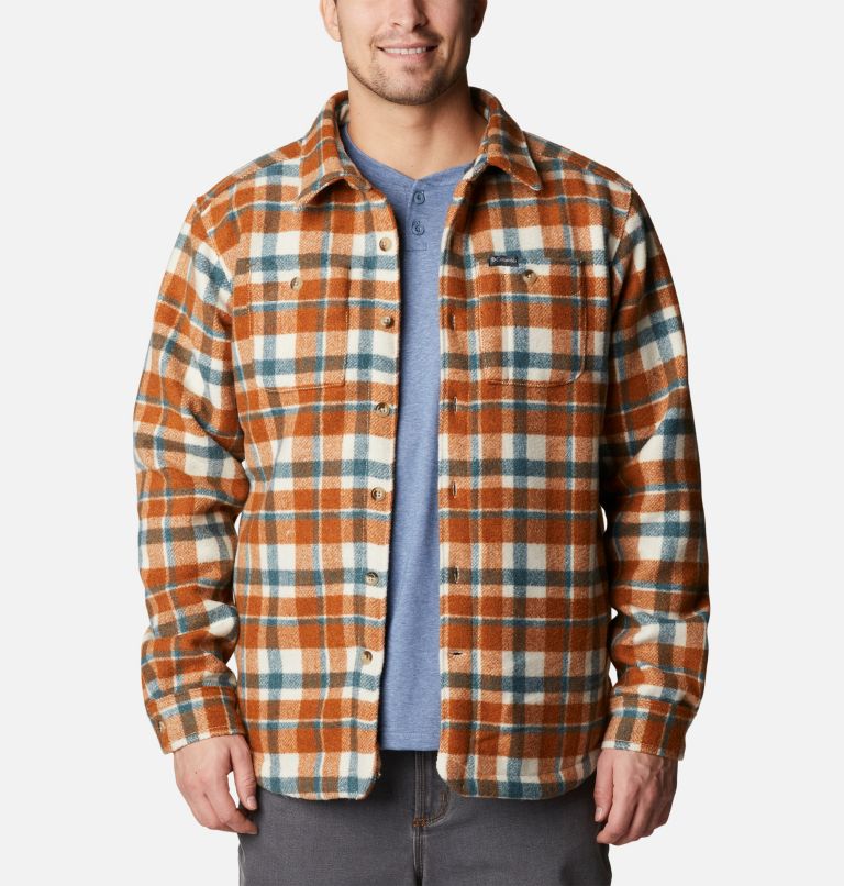 Thumbnail: Men's Windward Rugged Shirt Jacket, Color: Warm Copper Stair Step Check, image 7