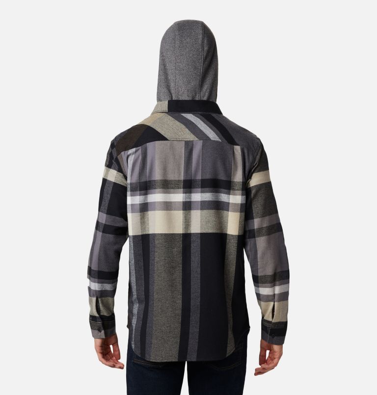 Men's Flare Gun Stretch Flannel Hoodie, Color: Black Tartan Plaid, image 2