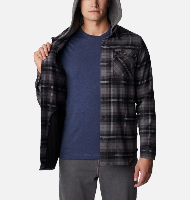 Men's Flare Gun Stretch Flannel Hoodie, Color: Black Balanced Tartan, image 5