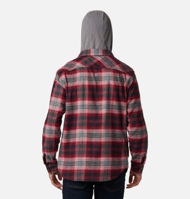 Men's Flare Gun&trade; Stretch Flannel Hoodie Flare Gun&trade; Stretch Flannel Hoodie | 010 | M, Mountain Red Ombre Plaid, back