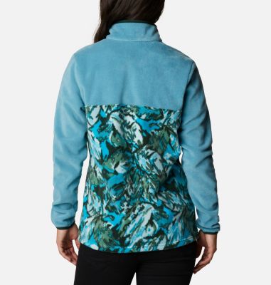 Pullover in pile con patta corta con bottoni a pressione Benton Springs da donna Benton Springs&trade; Printed 1/2 Snap | 473 | XS, Canyon Blue, Spruce Leafscape Print, back