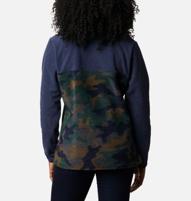 Pullover in pile con patta corta con bottoni a pressione Benton Springs da donna Benton Springs&trade; Printed 1/2 Snap | 473 | S, Dark Nocturnal Camo, back