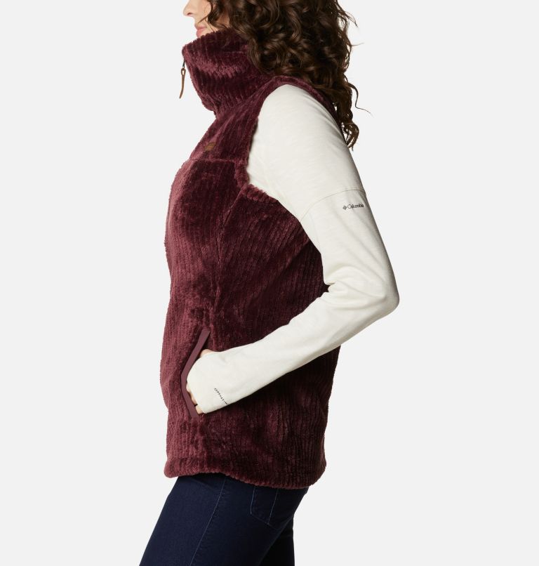 Women’s Fire Side Sherpa Gilet, Color: Malbec Stripe, image 3