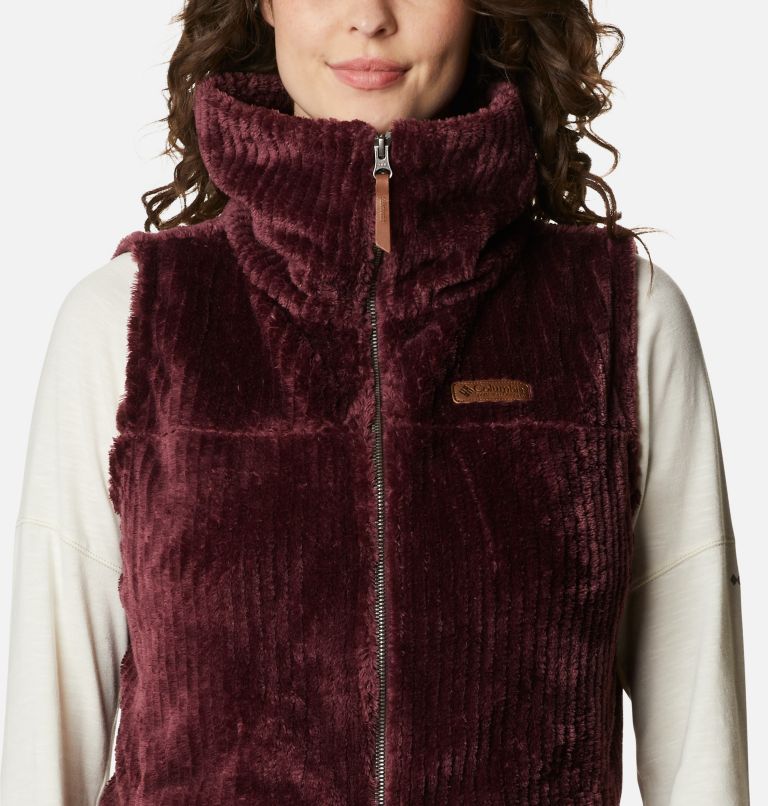 Women’s Fire Side Sherpa Gilet, Color: Malbec Stripe, image 4
