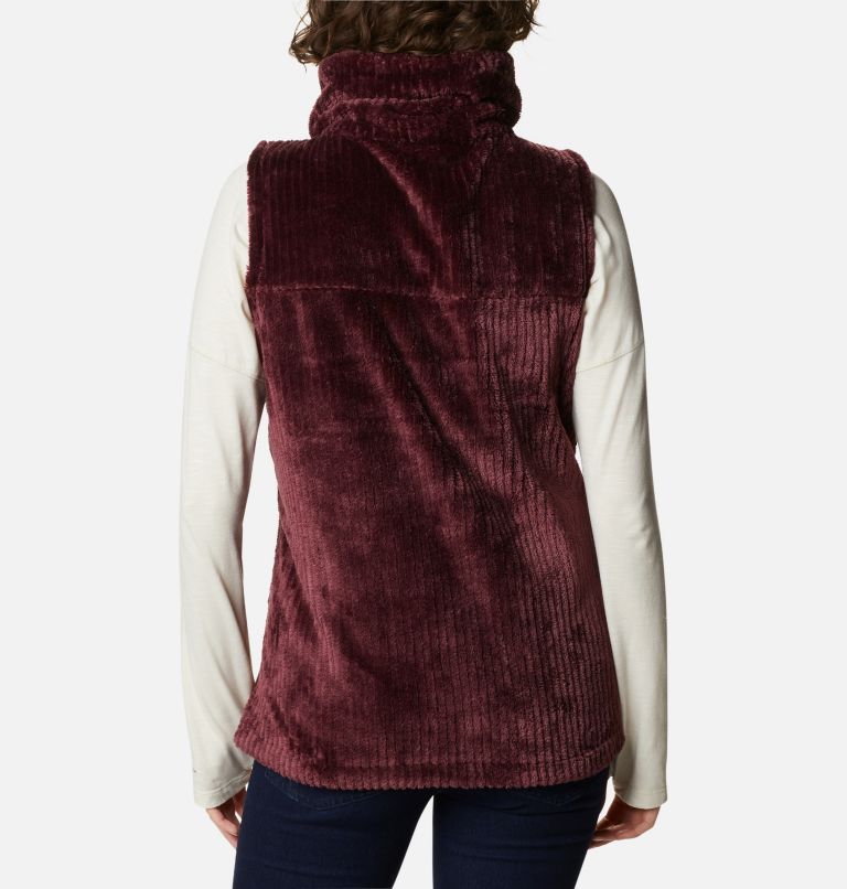 Women’s Fire Side Sherpa Gilet, Color: Malbec Stripe, image 2
