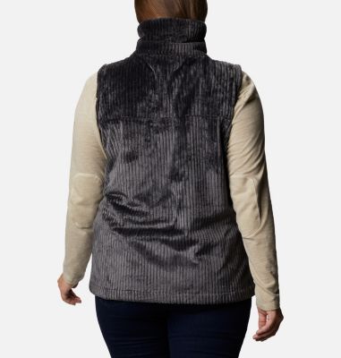 Women's Fire Side&trade; Sherpa Vest - Plus Size Fire Side&trade; Sherpa Vest | 397 | 2X, Shark Stripe, back