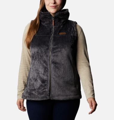 Women's Fire Side&trade; Sherpa Vest - Plus Size Fire Side&trade; Sherpa Vest | 397 | 2X, Shark Stripe, front