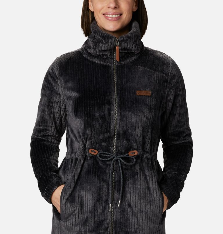 Women's Fire Side Long Full Zip Sherpa Fleece Jacket, Color: Shark Stripe